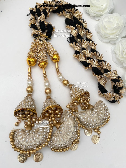 Traditional gotta patti Parandi with lace /Hair dori/Jago braid accessories