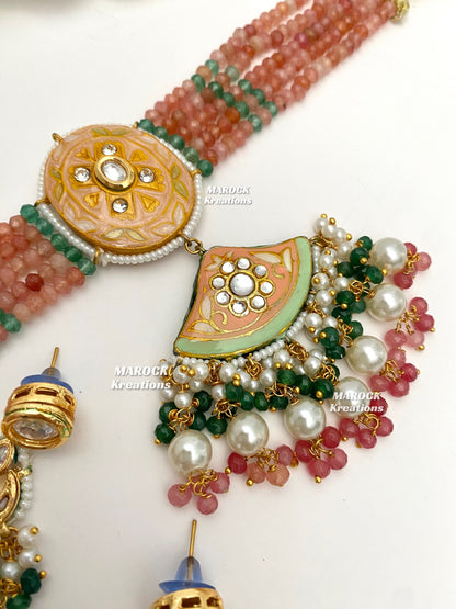 Mannat Kundan Meenakari Statement Choker set