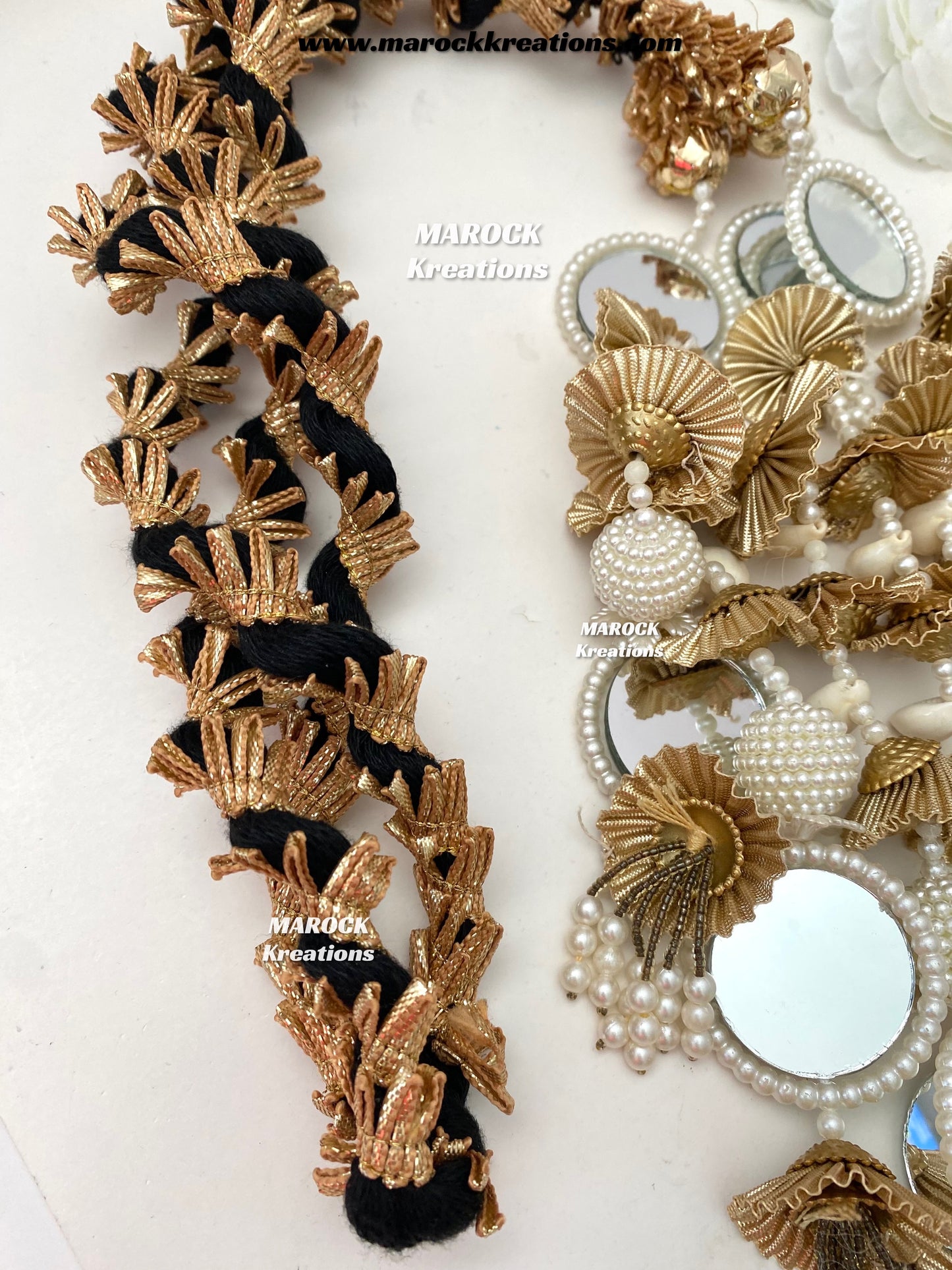 Traditional gotta patti heavy look Parandi with lace /Hair dori/Jago braid accessories