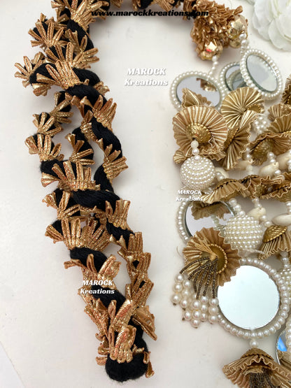 Traditional gotta patti heavy look Parandi with lace /Hair dori/Jago braid accessories