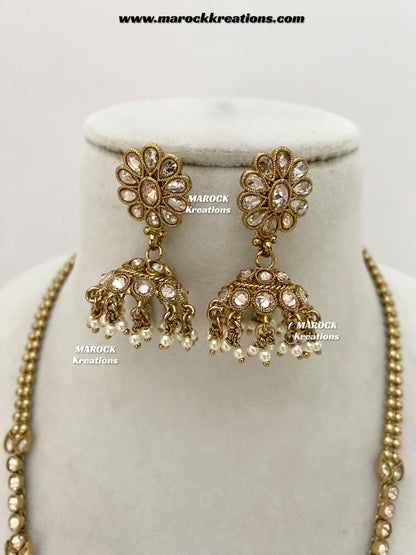 Amsa Premium Quality Polki Rani haar set