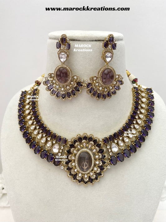 Nicole Sabyasachi inspired Moissanite Kundan and American diamond Necklace set