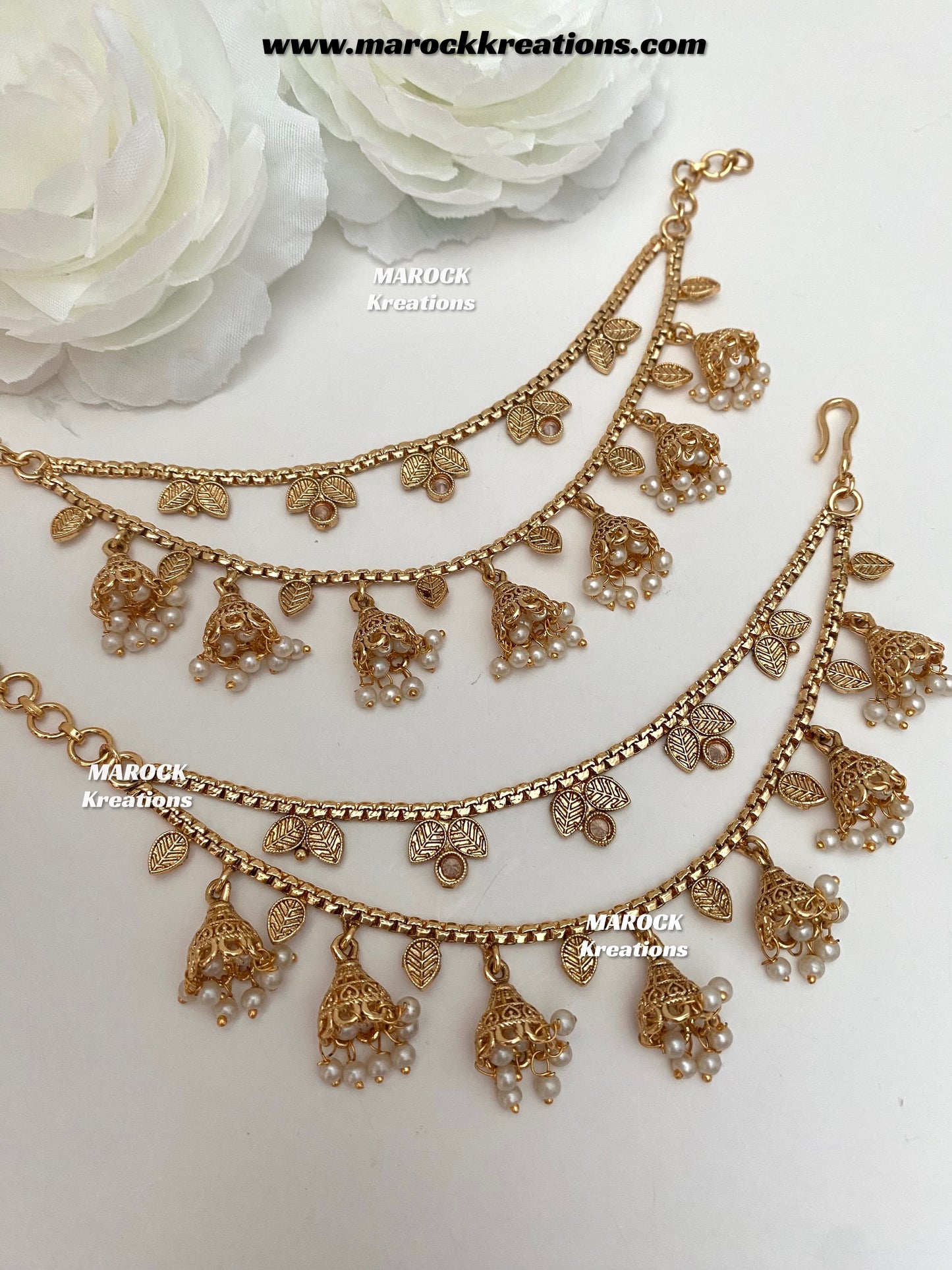 Mahira Gold Plated Saharey/Ear chains