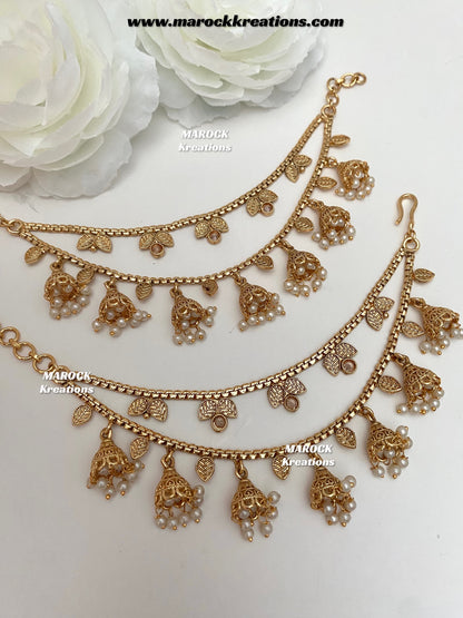 Mahira Gold Plated Saharey/Ear chains