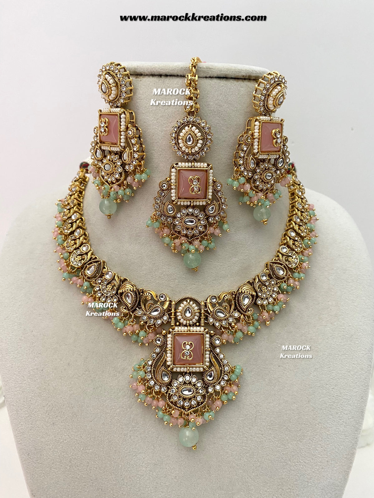 Nidhi Premium Quality Kundan Statement necklace set