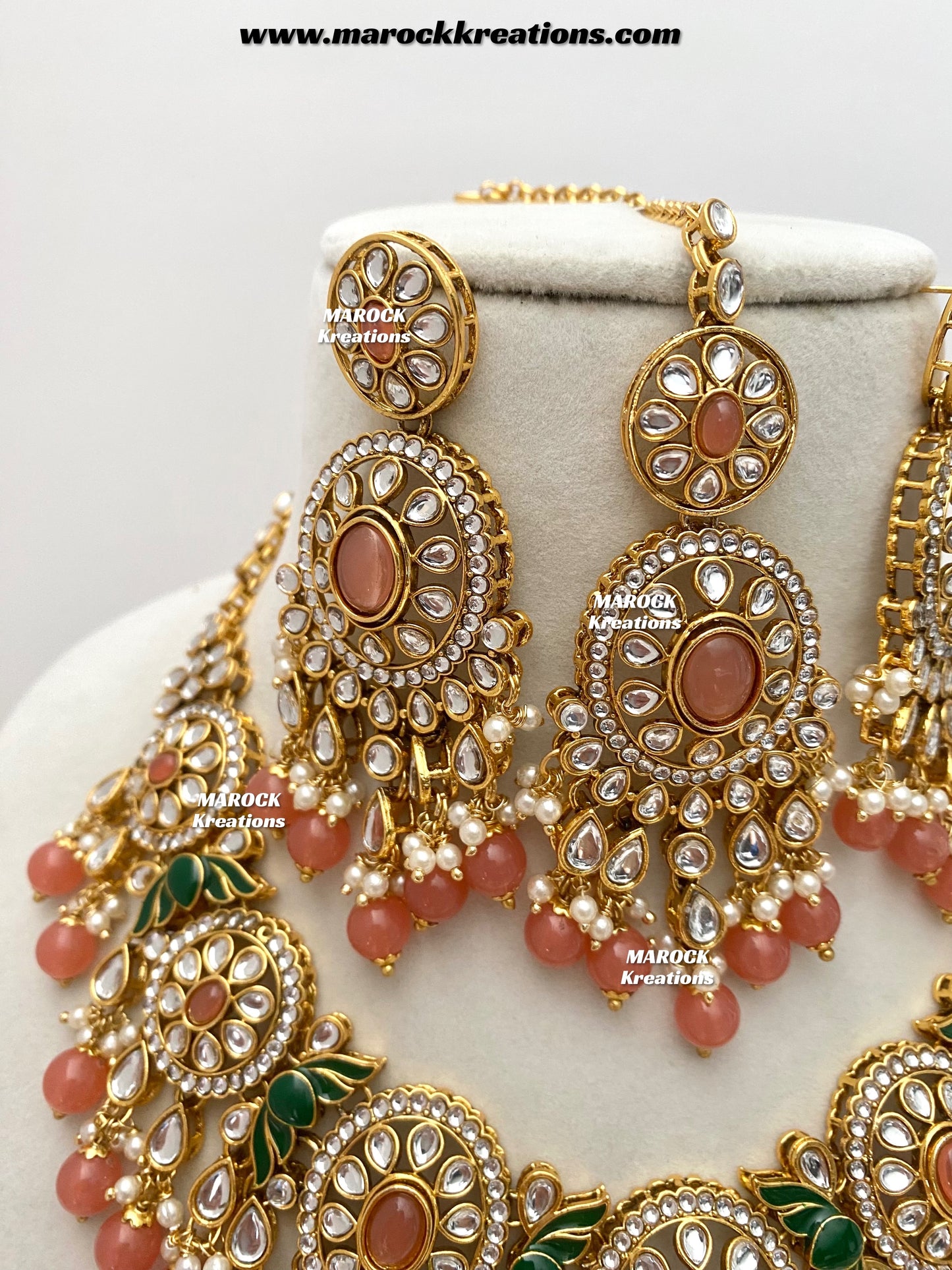 Iqra Premium Quality Kundan Meenakari Statement Necklace set