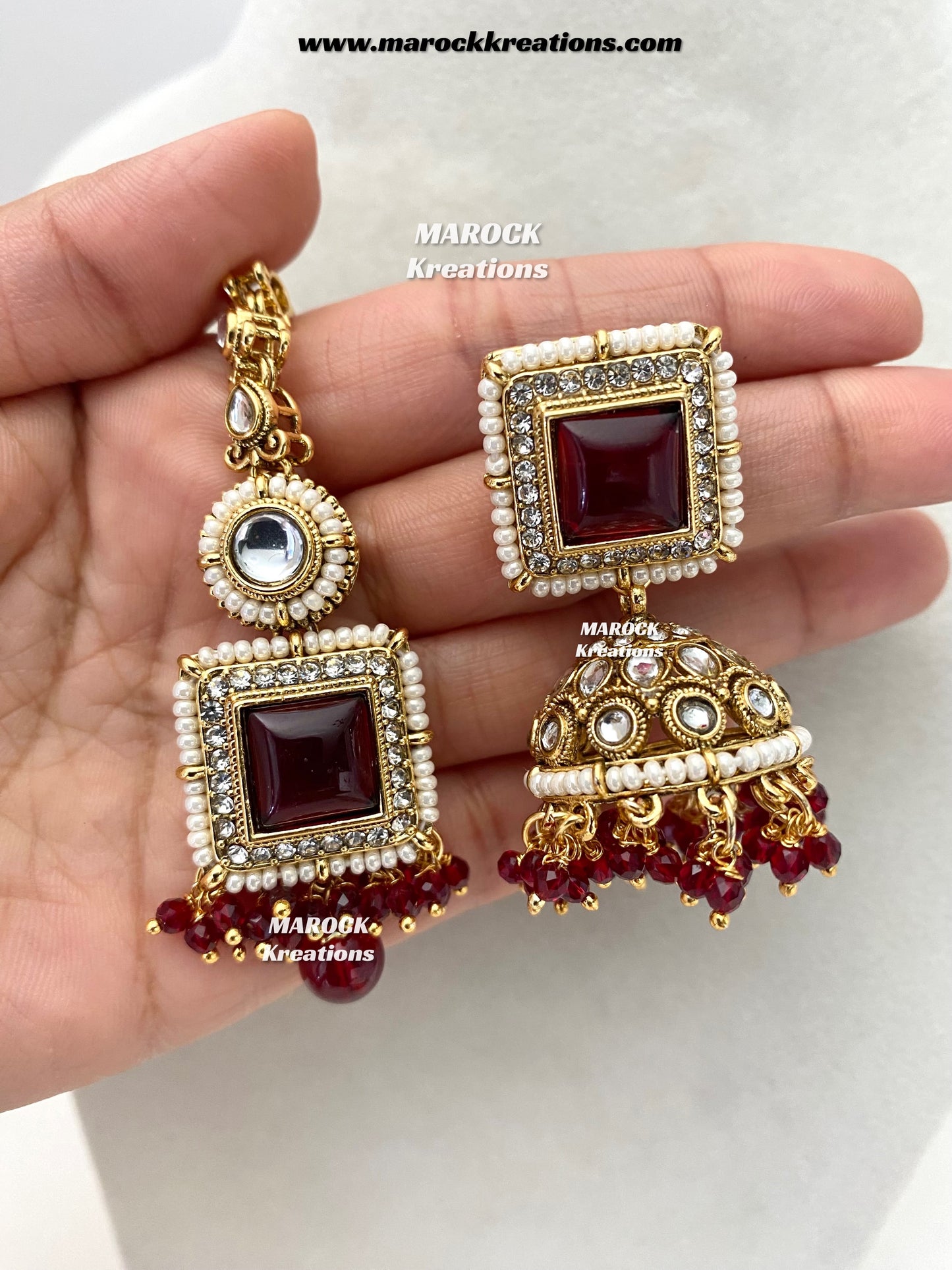 Roshani Premium Quality Kundan Statement necklace set