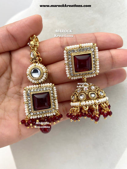 Roshani Premium Quality Kundan Statement necklace set