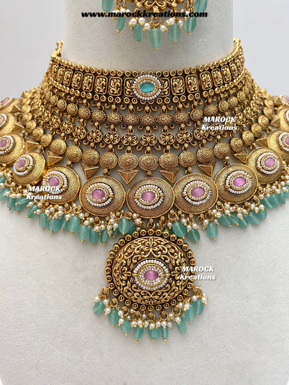 Aastha Premium Quality Gold Plated Bridal set