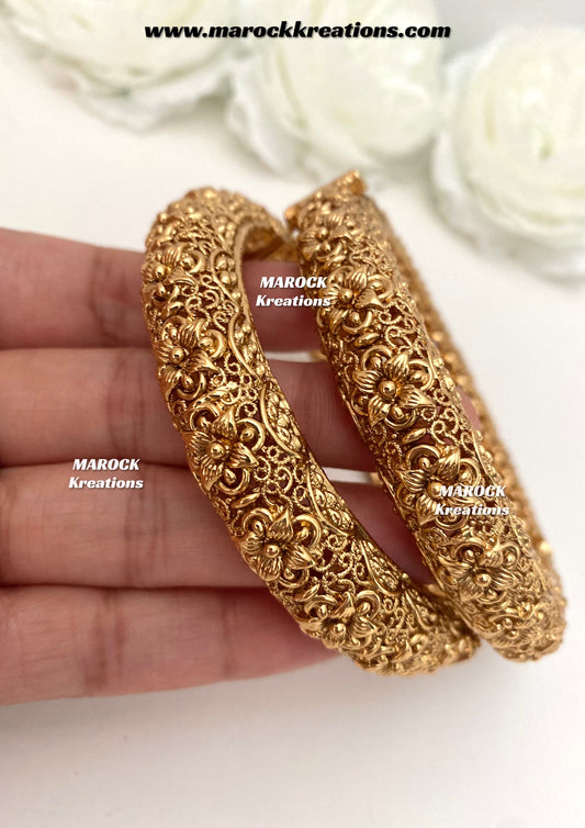 Suma Premium Quality Gold plated handcrafted openable screw statement kade/bangles