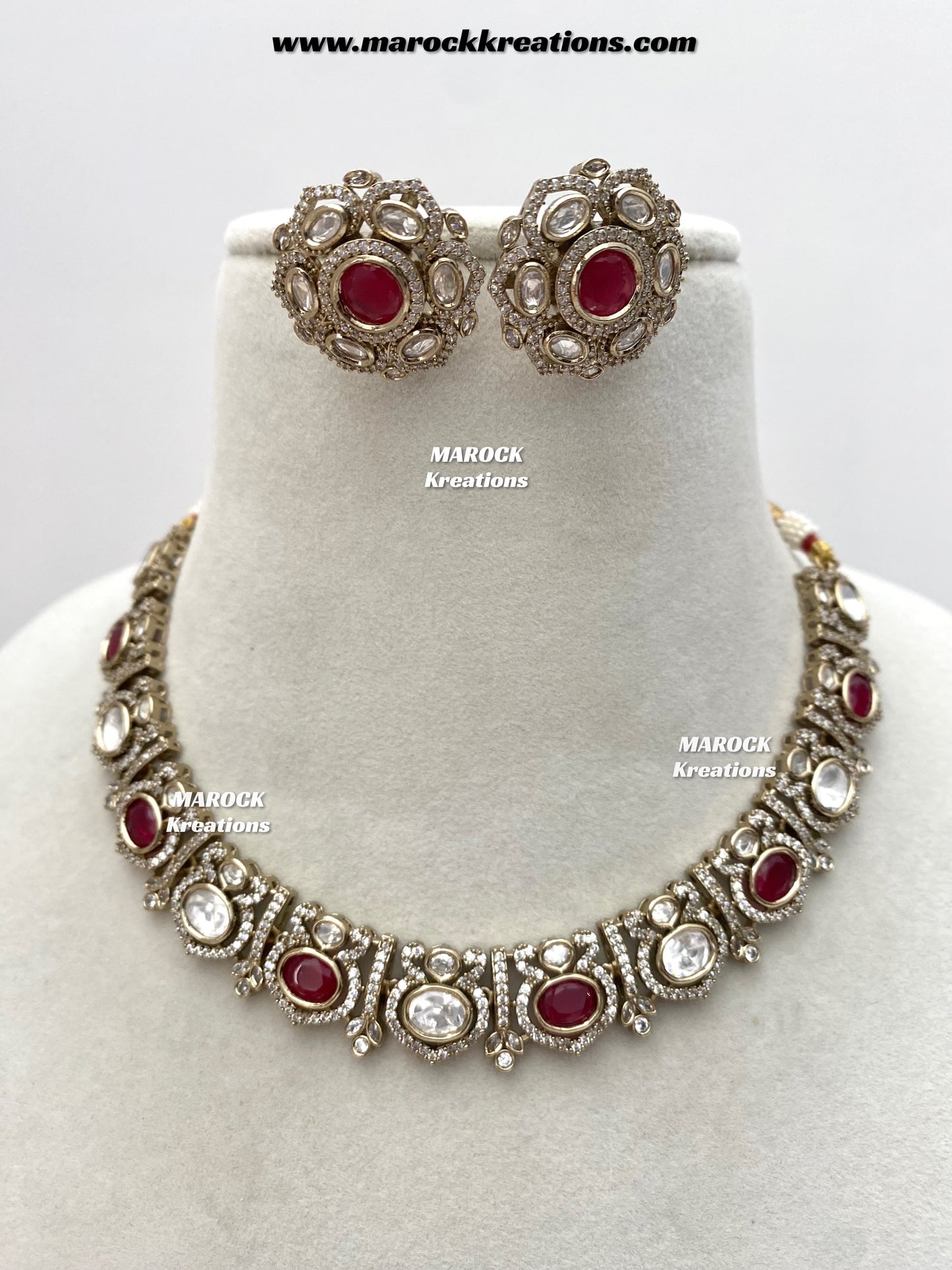 Sophia Premium Quality Moissanite Kundan Necklace set