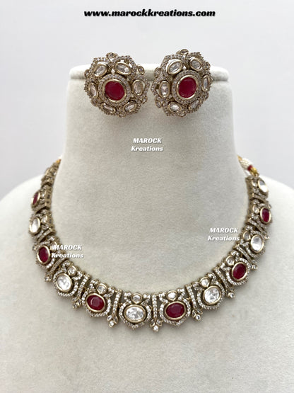 Sophia Premium Quality Moissanite Kundan Necklace set