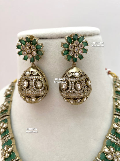 Nargis Moissanite Kundan exclusive Necklace set