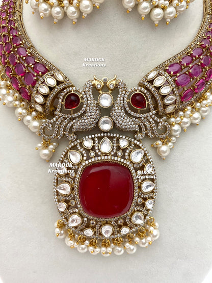 Ravina Tandon Bollywood style Sabyasachi inspired Premium Quality Moissanite Kundan Necklace set