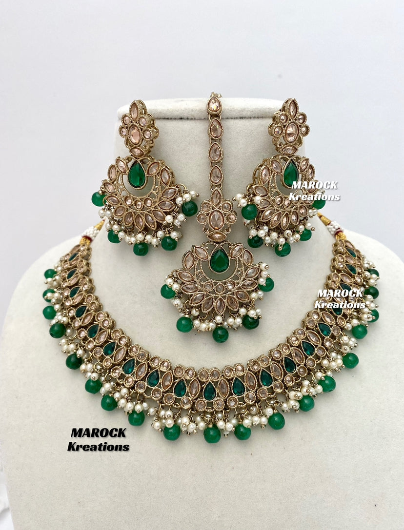 Antique Gold Polki Necklace set