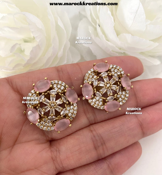 Thushi Antique Gold American Diamond Studs/Earrings