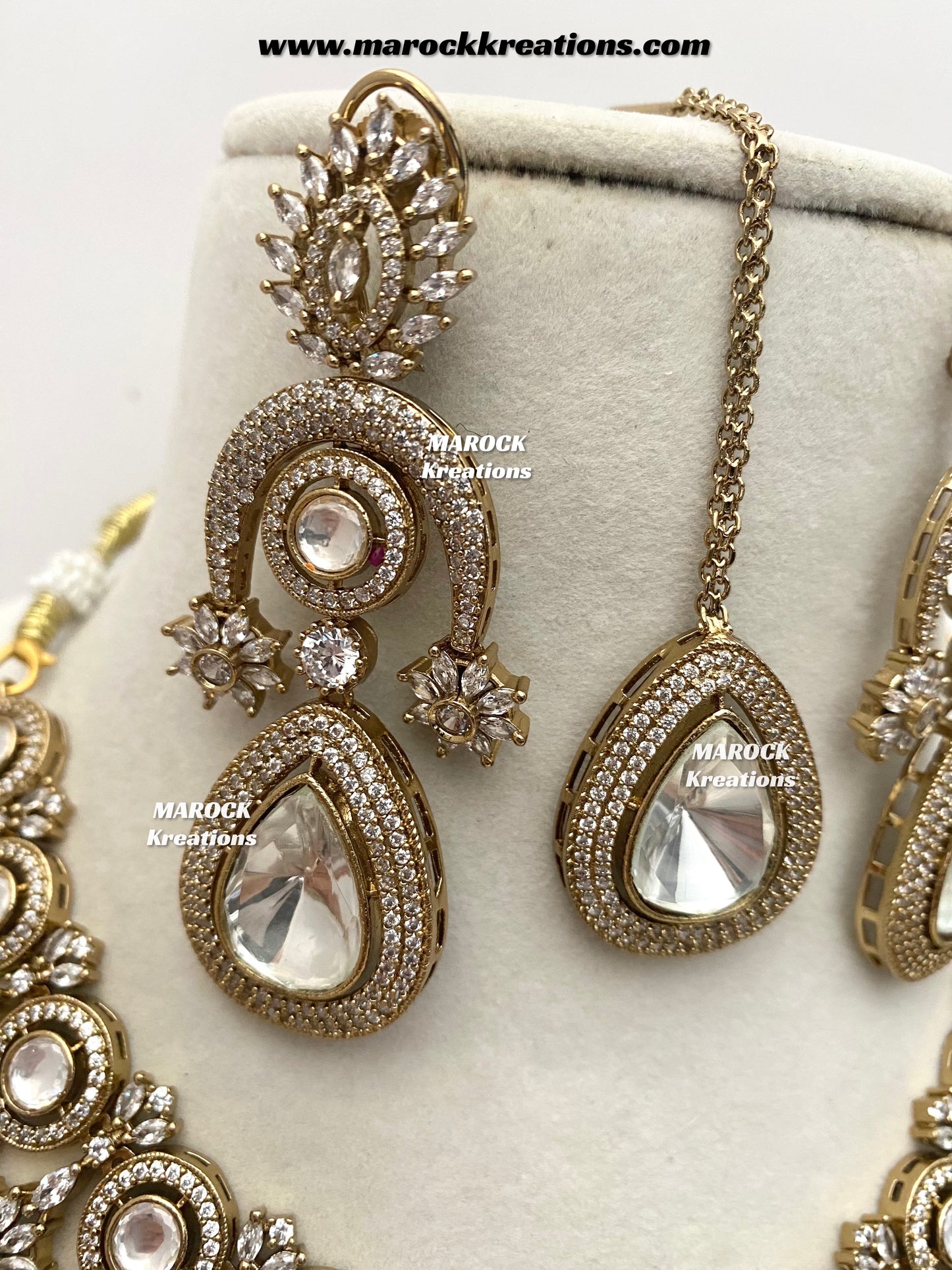 Marie Premium Quality Moissanite Kundan Necklace set