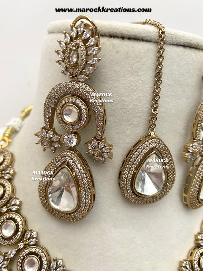 Marie Premium Quality Moissanite Kundan Necklace set