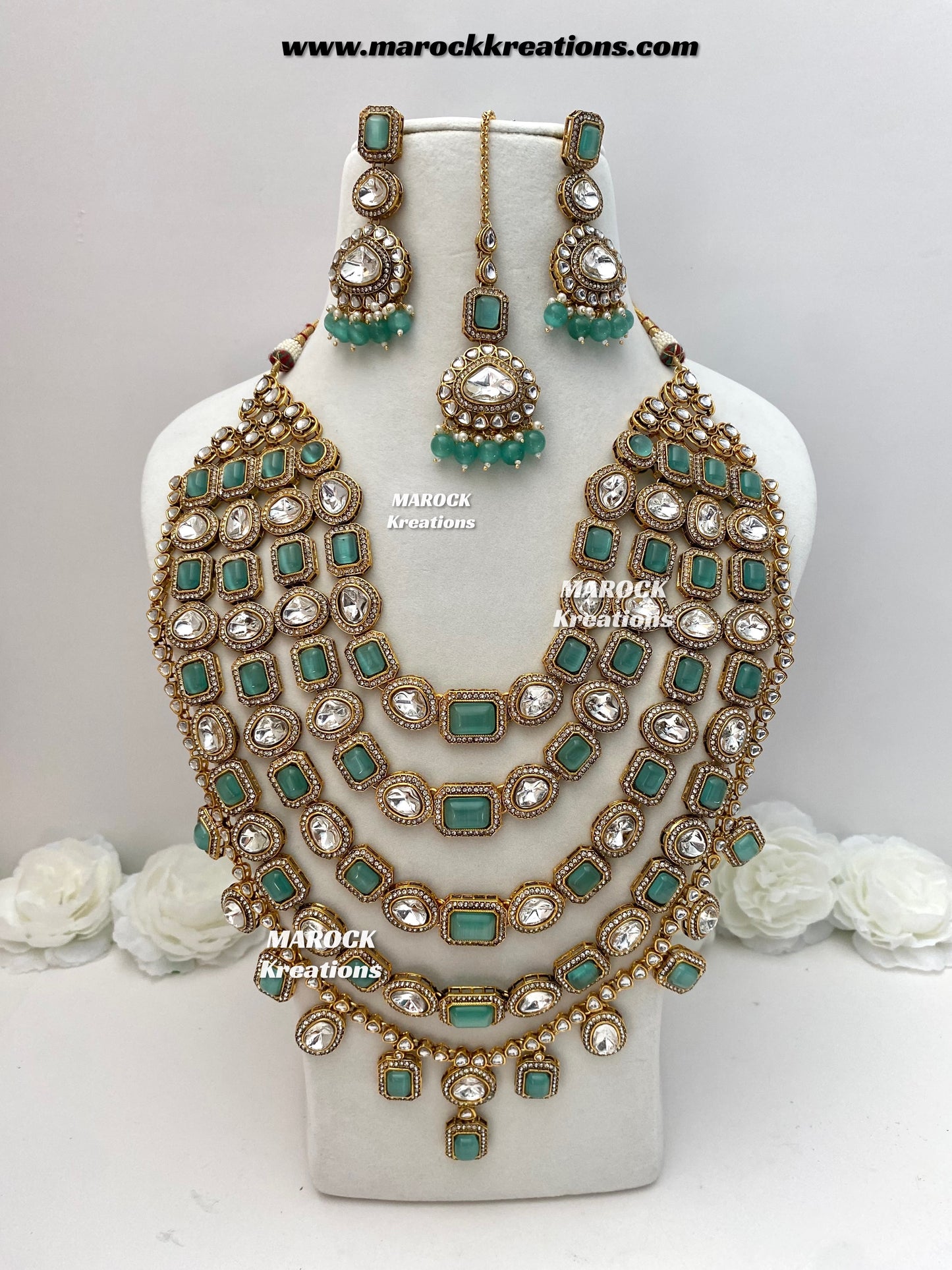 Samira Premium Quality Kundan Multi layer statement Rani haar set