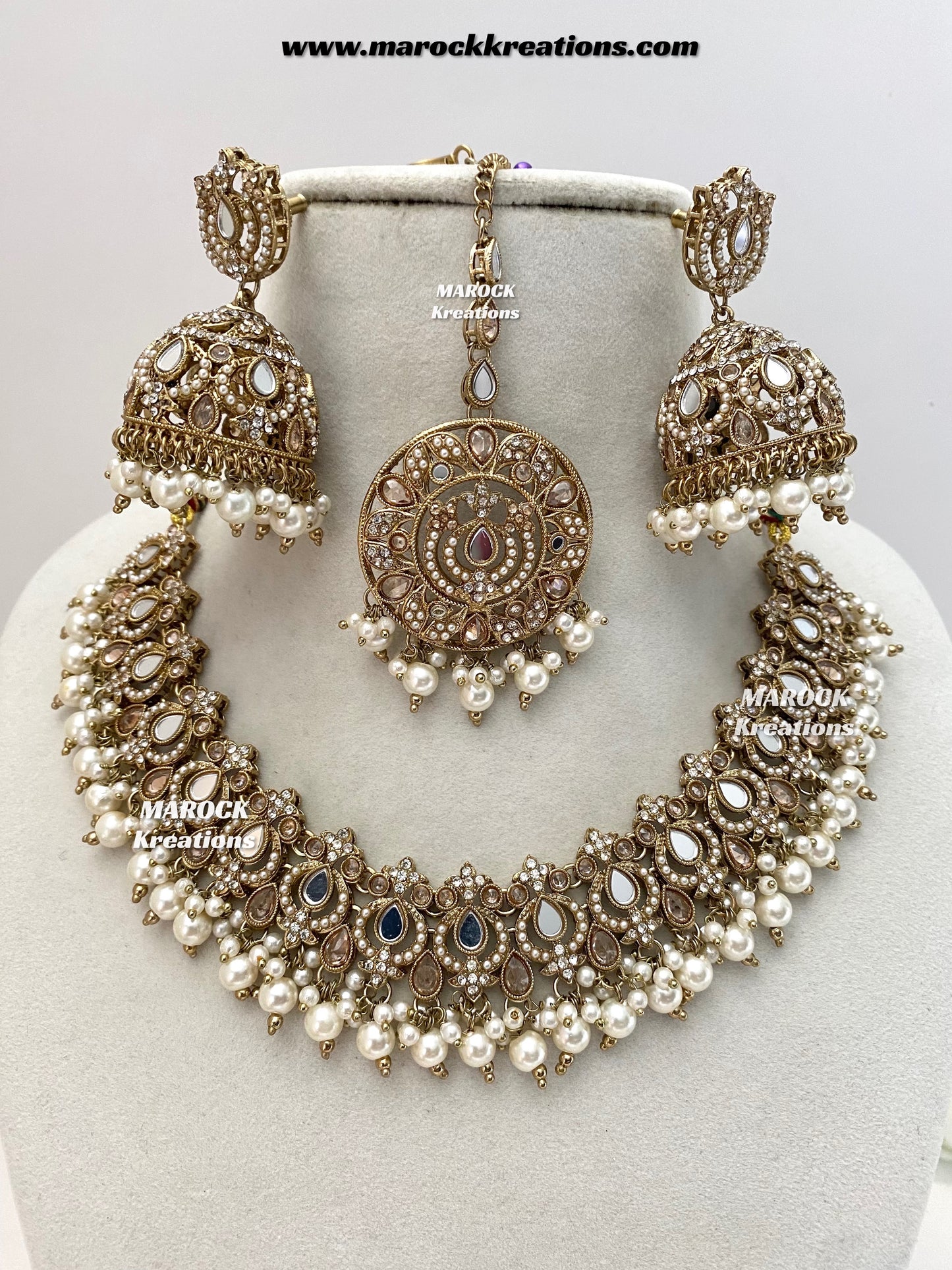 Premium Quality Mirror necklace set