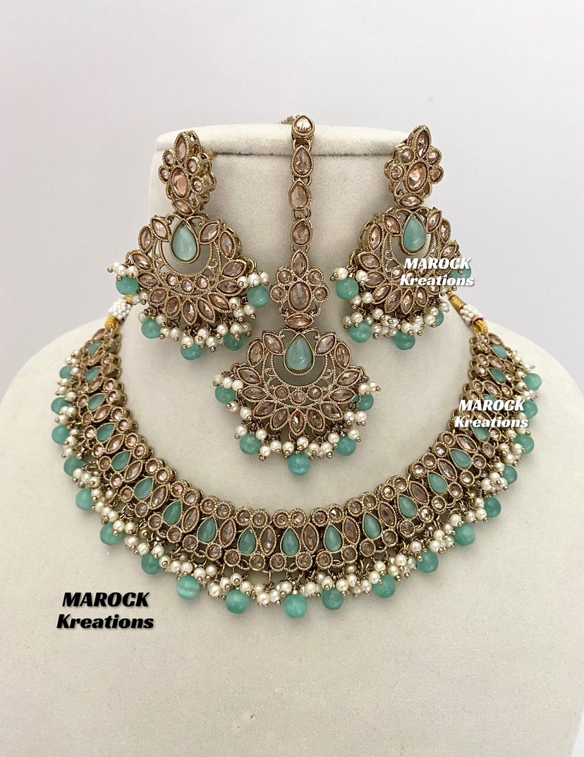 Antique Gold Polki Necklace set