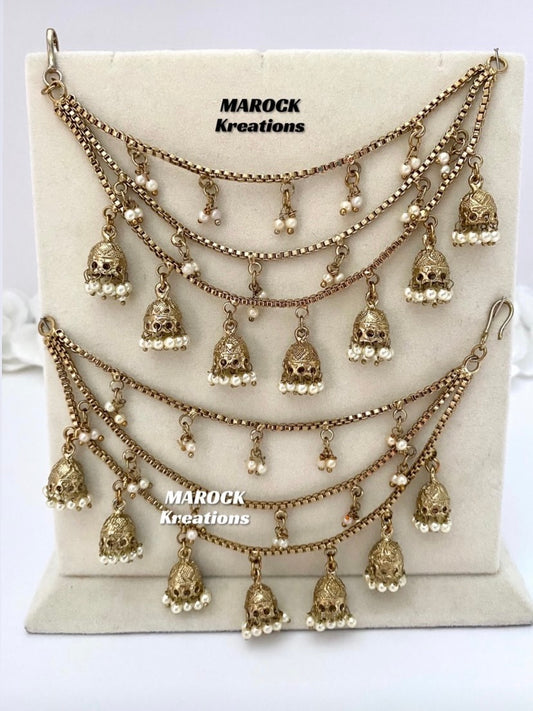 Polki triple layer Saharey/Ear chains