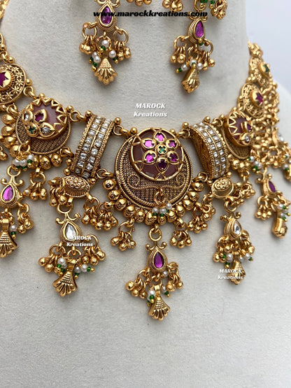 Tahiya Premium Quality exclusive Gold Plated heritage necklace set