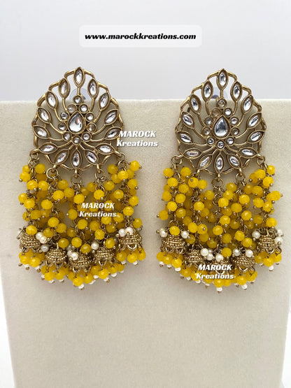 Bollywood style Kundan Statement Earrings