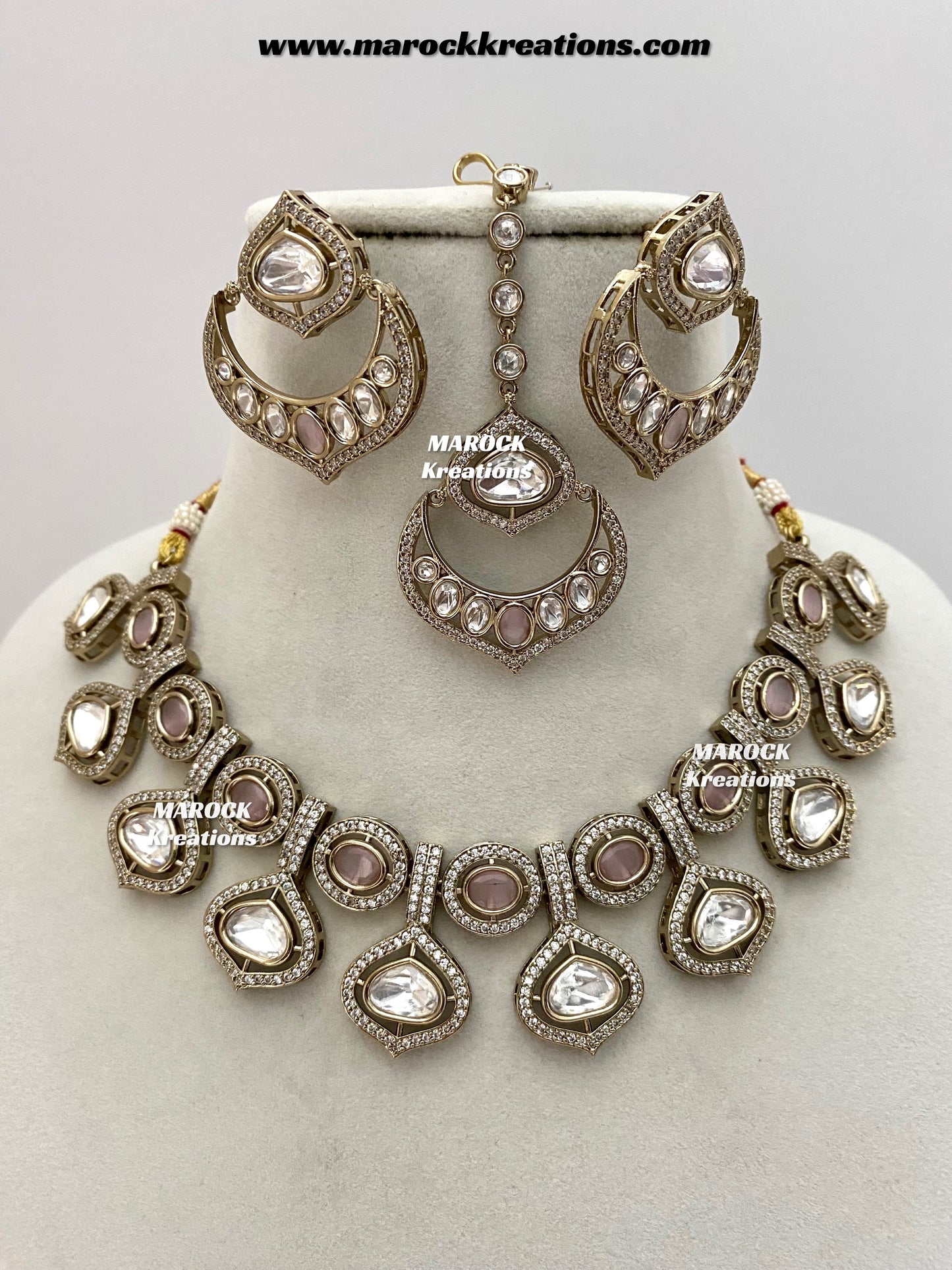 Gunjan Premium Quality Moissanite Kundan Necklace set