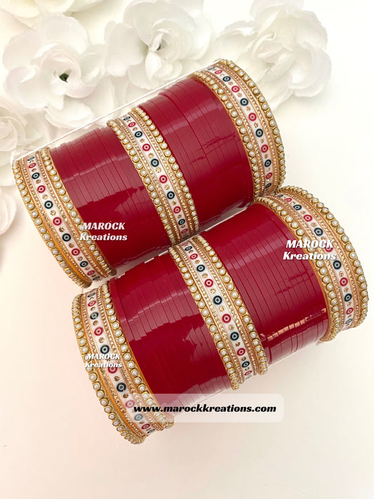 Traditional Maroon/Dark Red Bridal Choora/Bridal Bangles