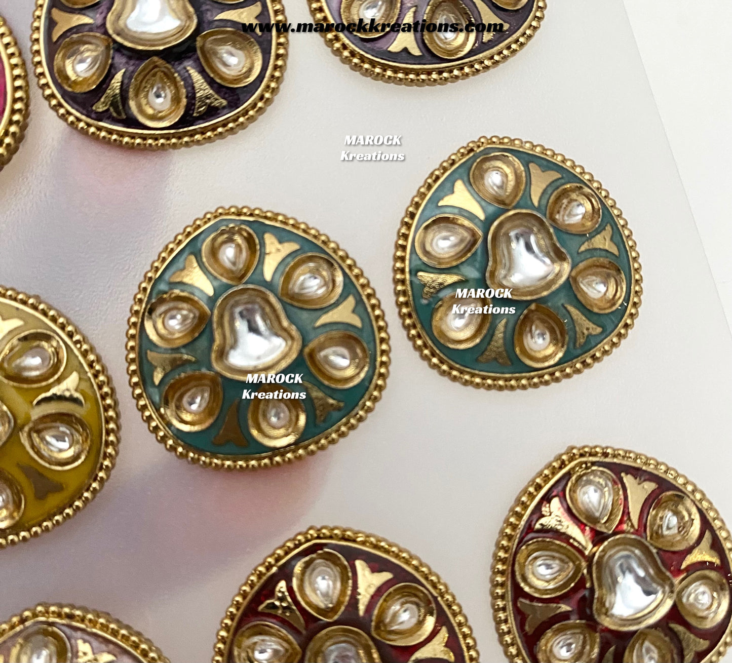 Natashi Meenakari Kundan Studs/Earrings