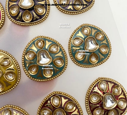 Natashi Meenakari Kundan Studs/Earrings