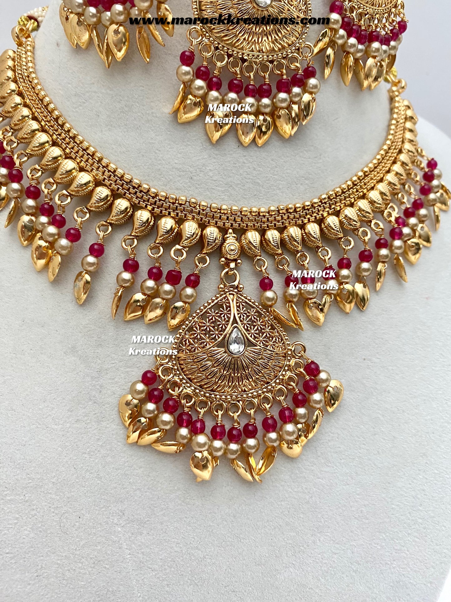 Diya Premium Quality Gold Plated peepal patti necklace set
