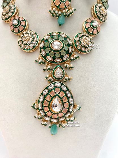 Tania Premium Quality uncut Kundan Statement Necklace set