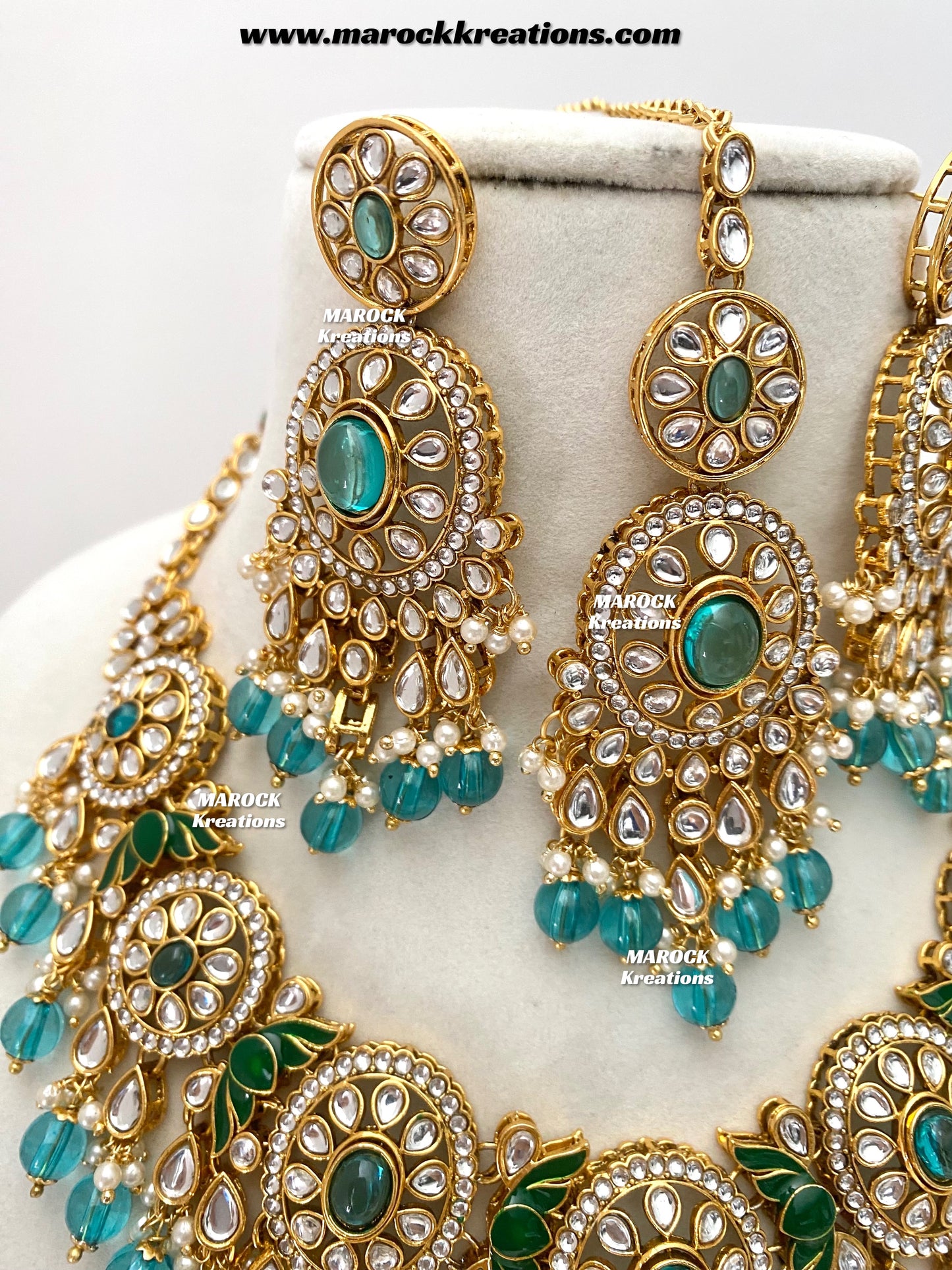Iqra Premium Quality Kundan Meenakari Statement Necklace set