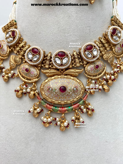 Susan Premium Quality Gold Plated Meenakari Necklace set