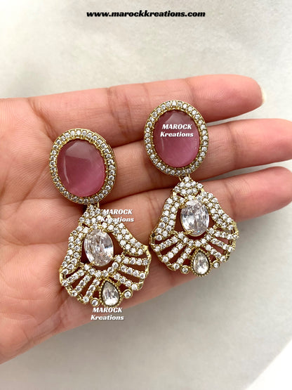 Salina Premium Quality Moissanite Kundan triple layer Necklace set