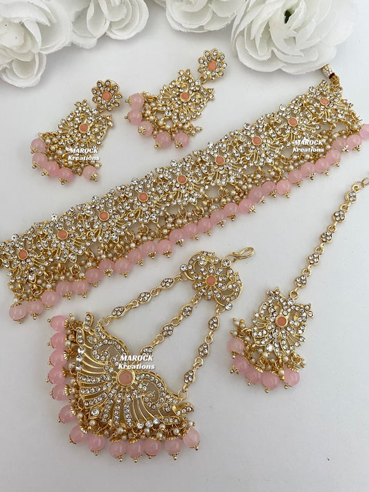 Gold base Pakistani Choker sets