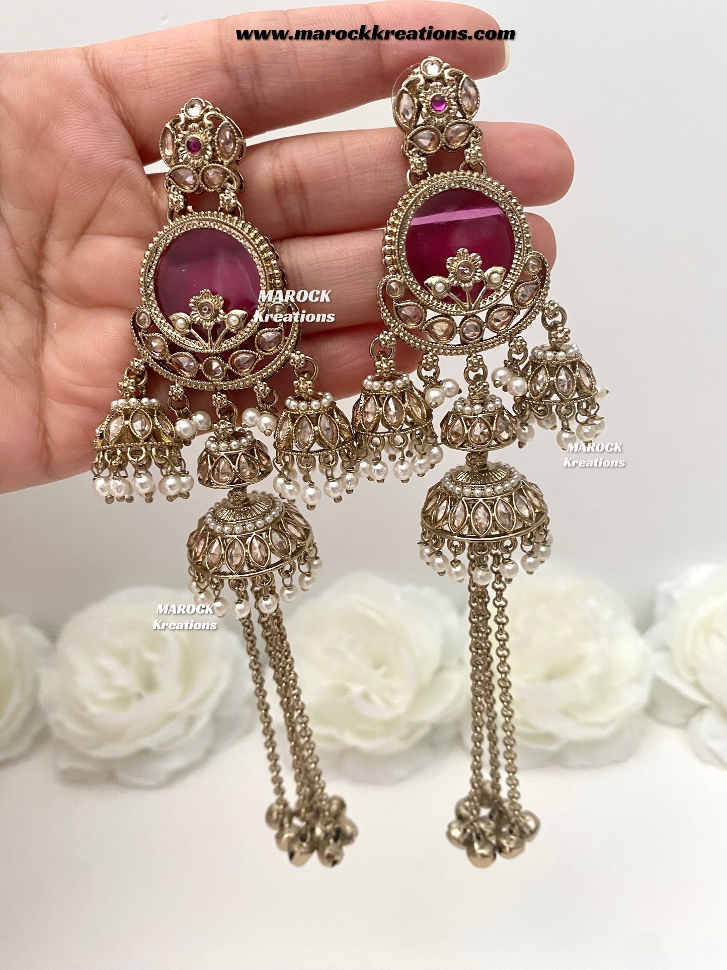 Premium quality Gold plated Kashmiri Statement Earrings