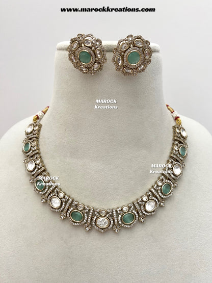 Sophia Premium Quality Moissanite Kundan Necklace set