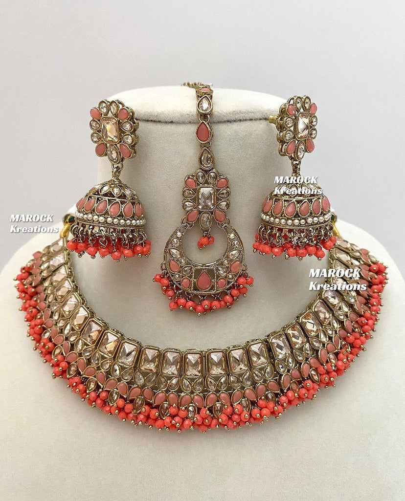 Antique Gold Polki Necklace set