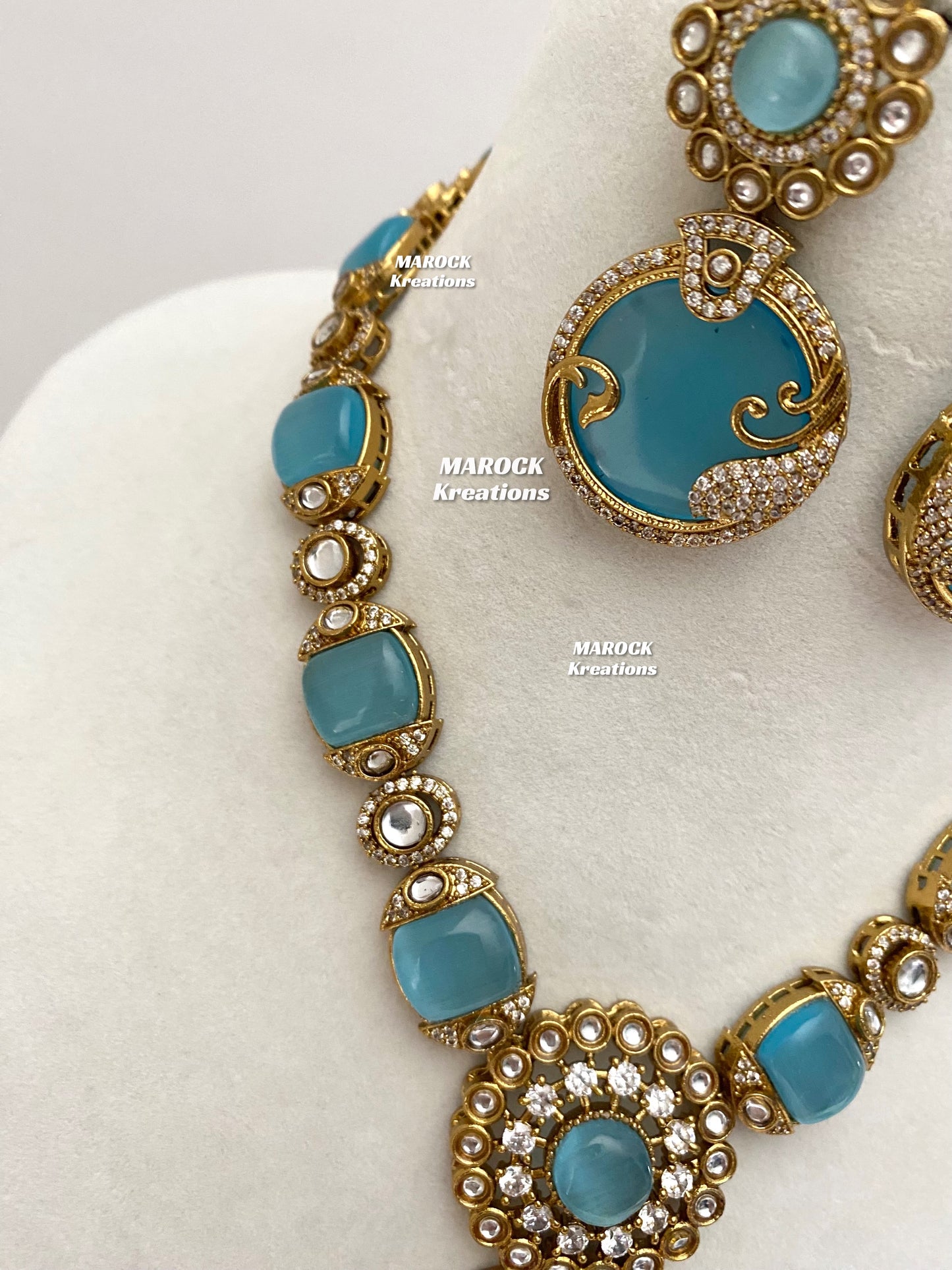 Haniya Sabyasachi inspired Premium Quality Moissanite Kundan Statement Necklace set