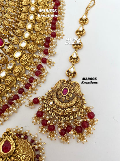 Elegant Gold Plated premium quality Statement Necklace set/Bridal set