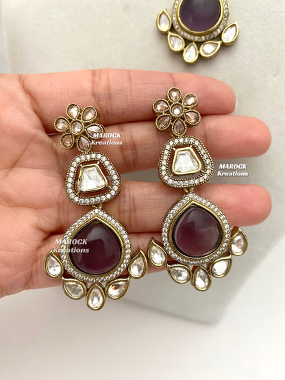 Amara Premium Quality Moissanite Kundan Necklace set