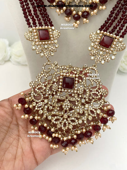 Sameena Premium Quality Pakistani Statement Rani haar set