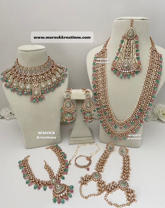 Premium Quality Kundan Meenakari Bridal set/Indian bridal jewelry