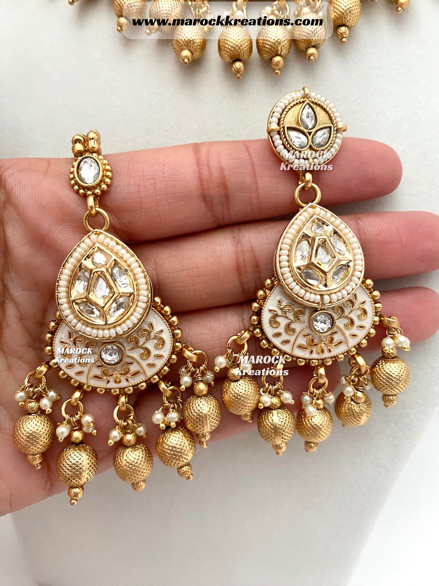 Zara Premium Quality Gold plated Kundan Necklace set