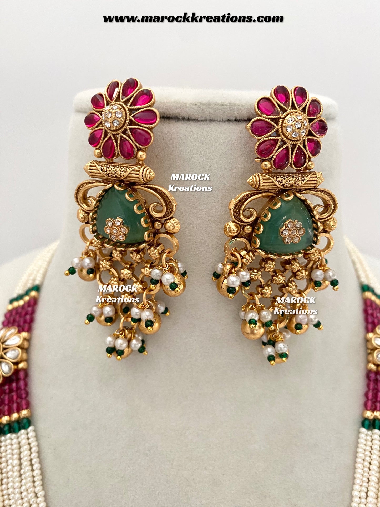 Tasnim Premium Quality Gold plated exclusive heritage Rani haar set