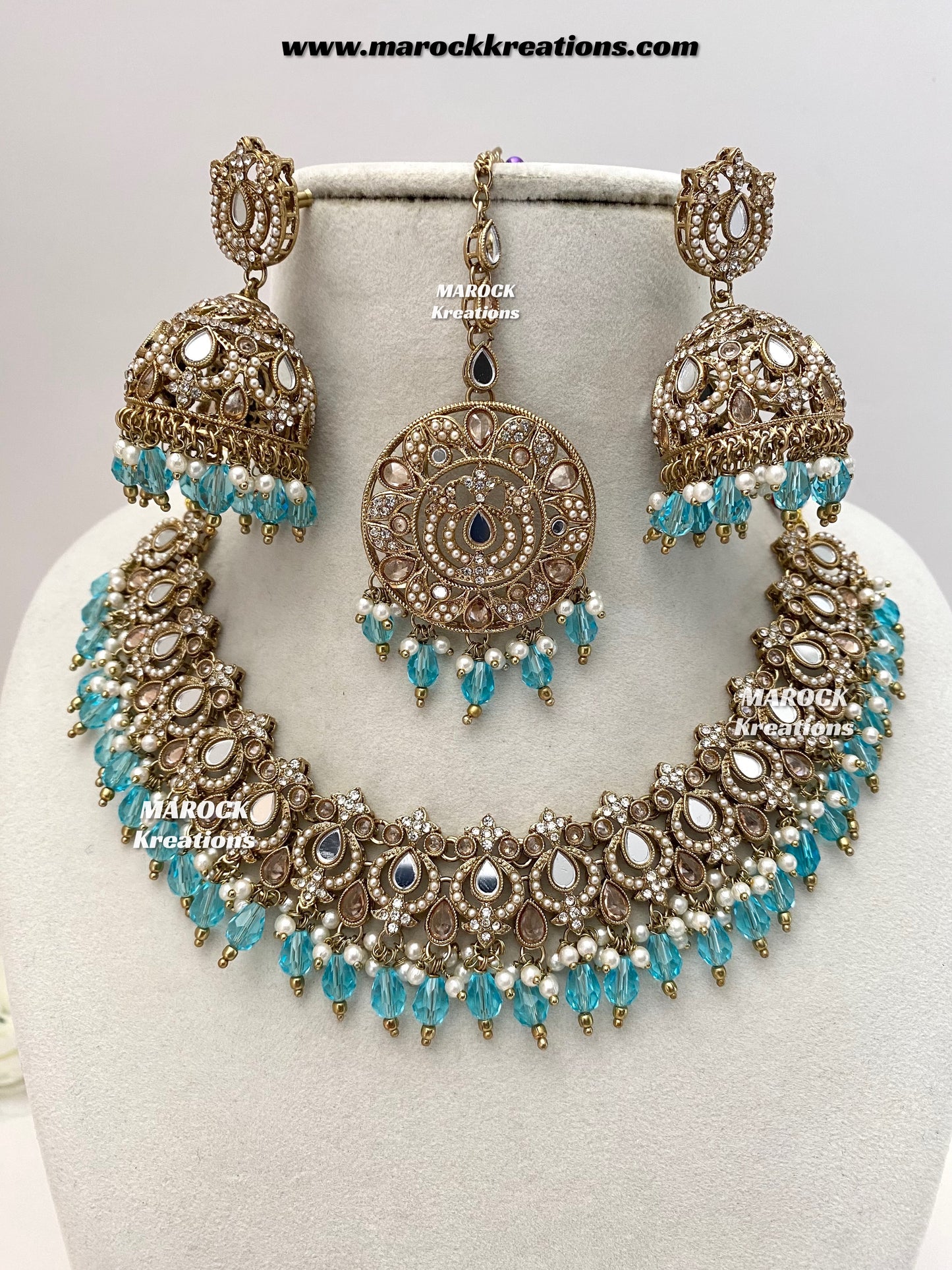 Premium Quality Mirror necklace set