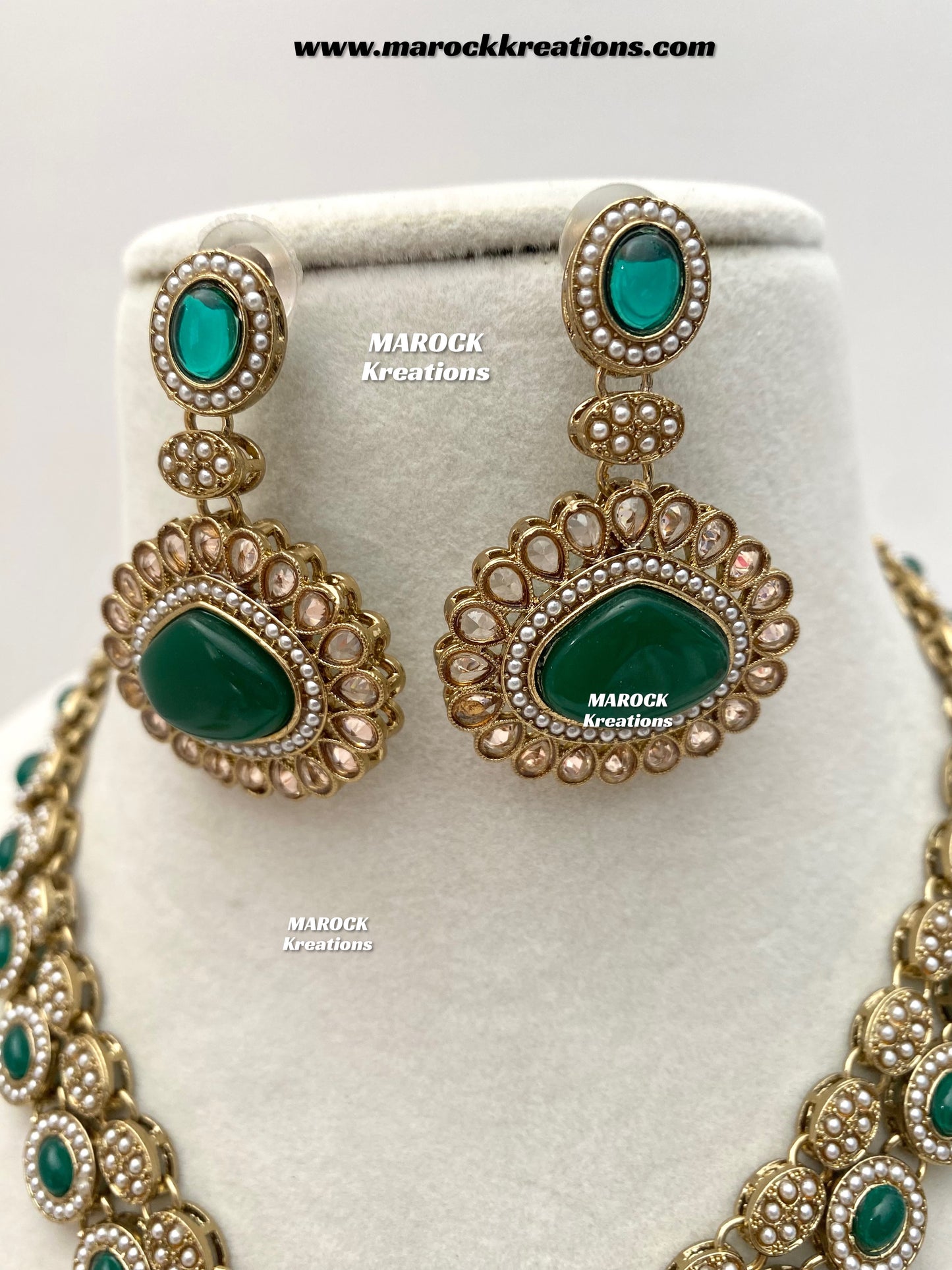 Nadira Kundan Polki double layer Necklace set